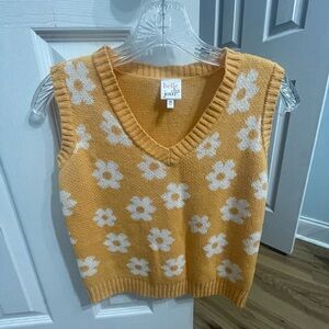Belle Joule Yellow Floral Knit Vest
